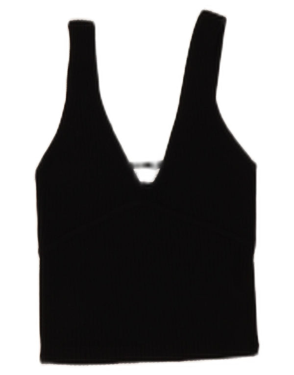 Zara Chemisier court sans manches pour femme UK 10 Petit Noir