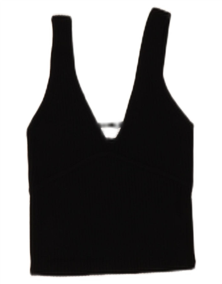 Zara Chemisier court sans manches pour femme UK 10 Petit Noir
