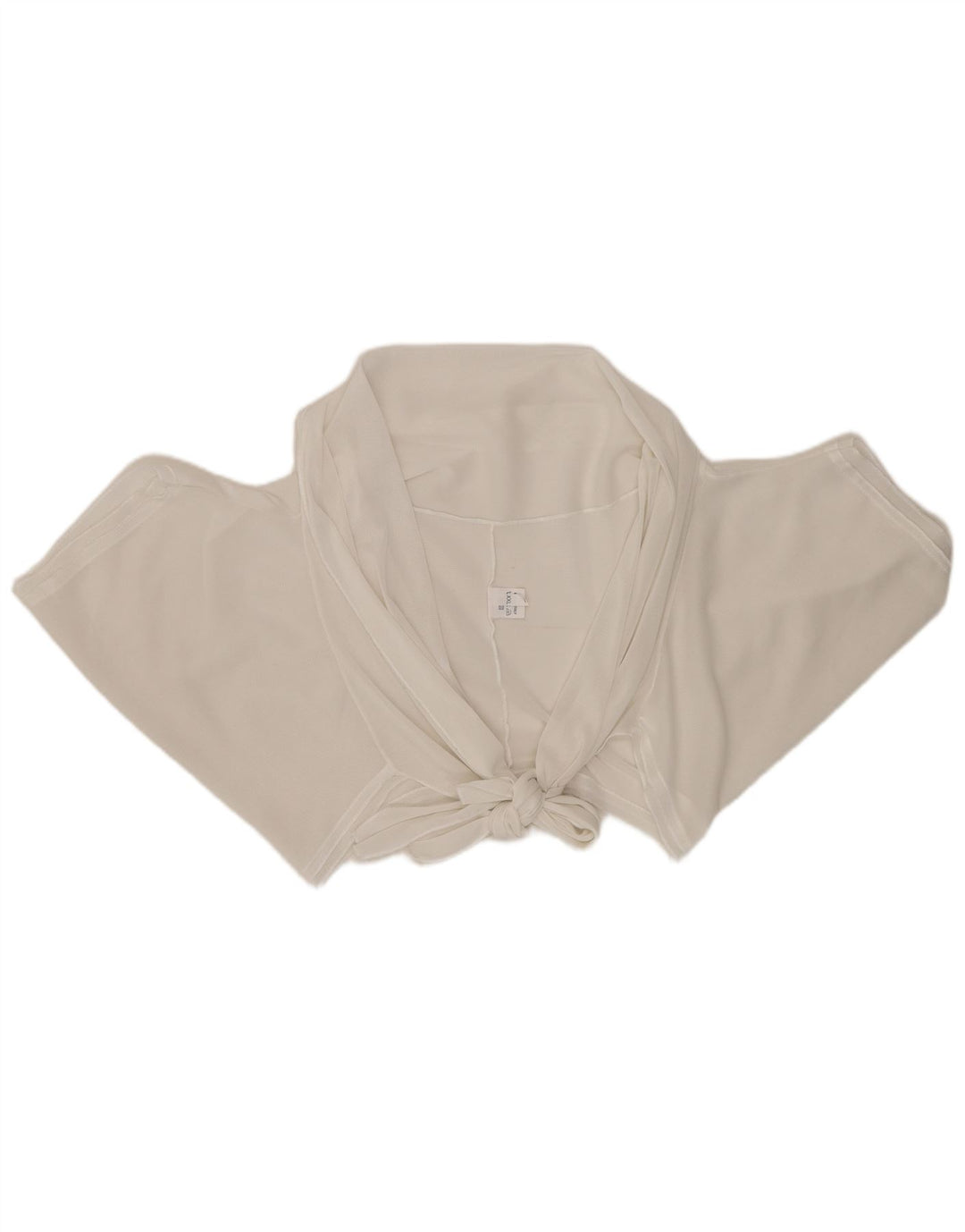 vintage Femmes Front Tie Crop Top UK 20 2XL Viscose Blanche