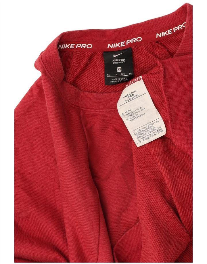 NIKE Sweat-shirt court surdimensionné pour femme UK 6 XS Bordeaux