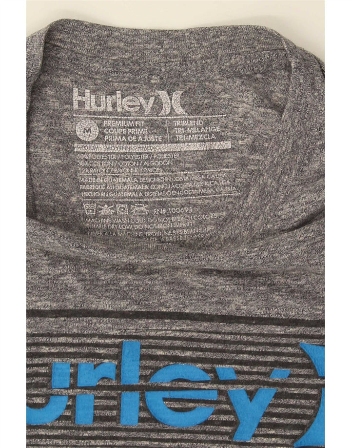 Hurley T-Shirt Graphique Coupe Premium Homme Gris Moyen Moucheté Polyester