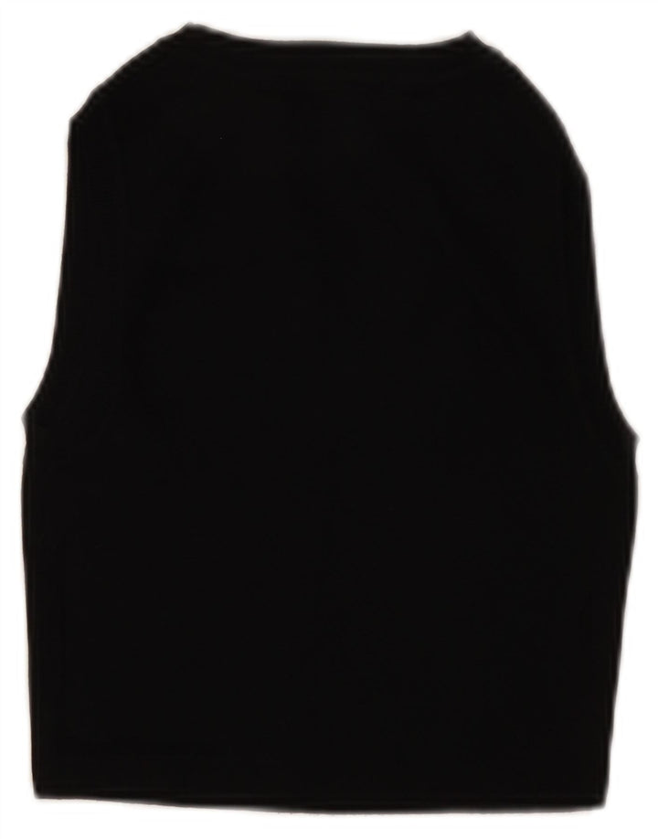 ZARA Womens Sleeveless Crop Top UK 12 Medium Black Viscose