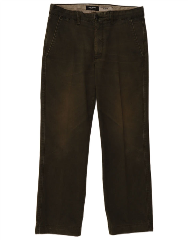 DOCKERS Pantalon Chino Droit Homme W34 L30 Kaki Coton