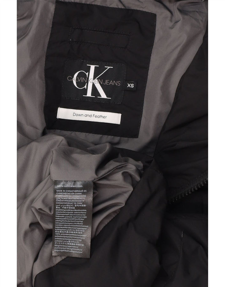 CALVIN KLEIN JEANS Veste matelassée à capuche pour hommes UK 34 XS Noir Polyester