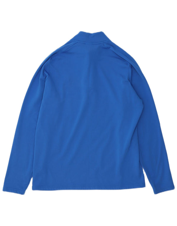 NIKE Haut de survêtement à col zippé pour femme UK 18 XL Bleu Polyester