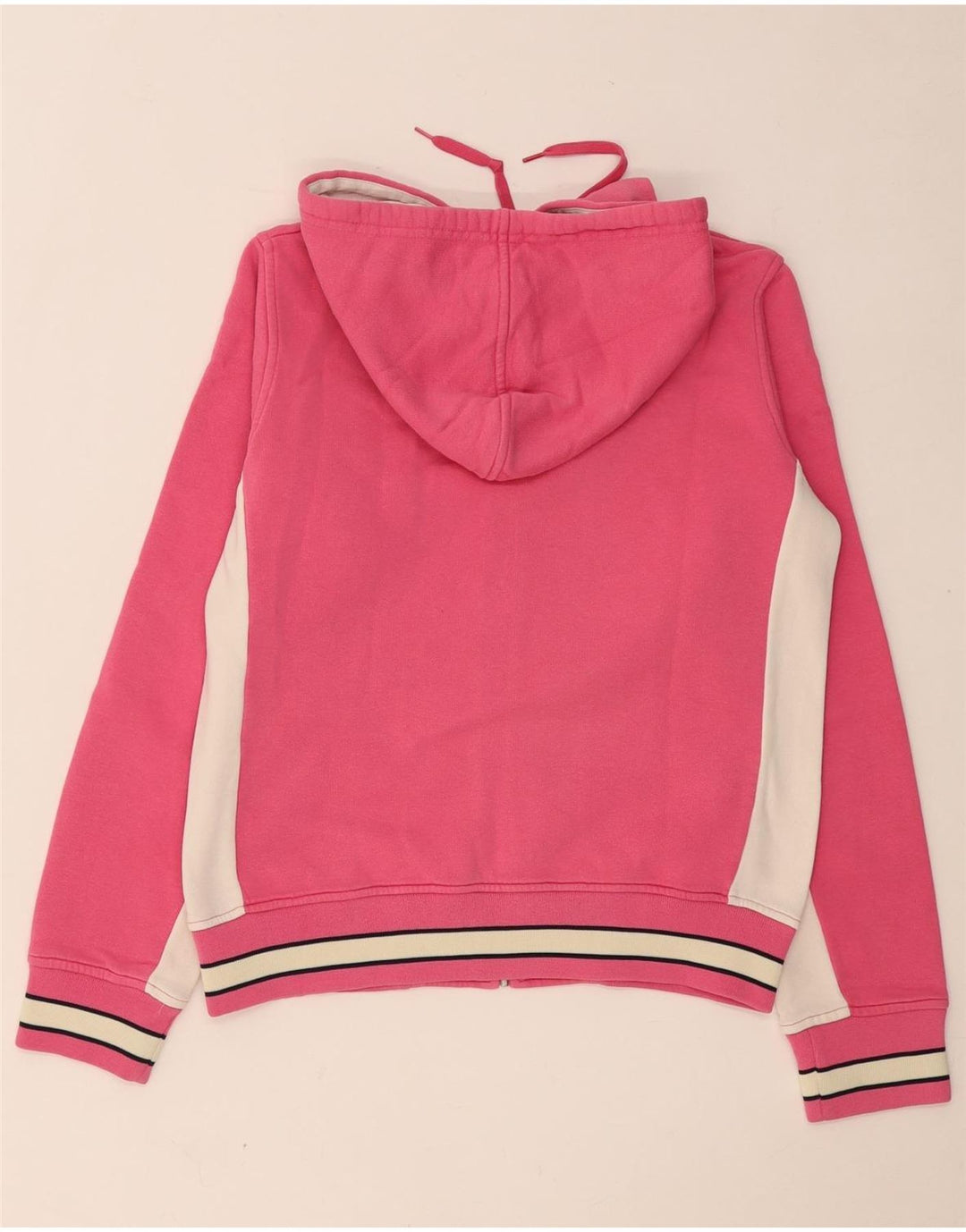 KAPPA Pull à capuche zippé pour femme UK 14 Grand coton color block rose