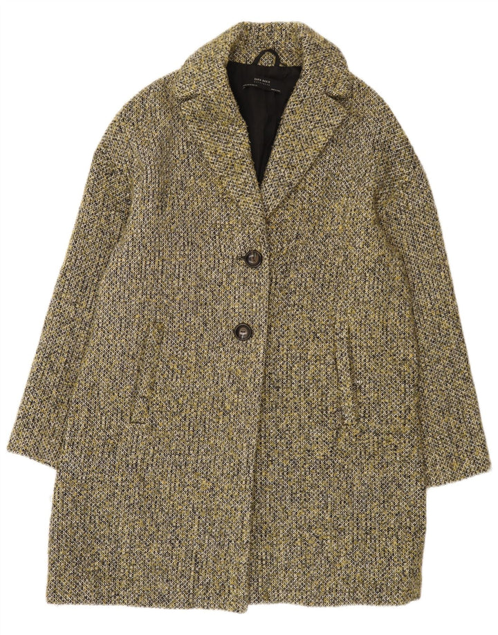 Zara Manteau surdimensionné pour femme UK 6 XS Kaki Moucheté Polyester