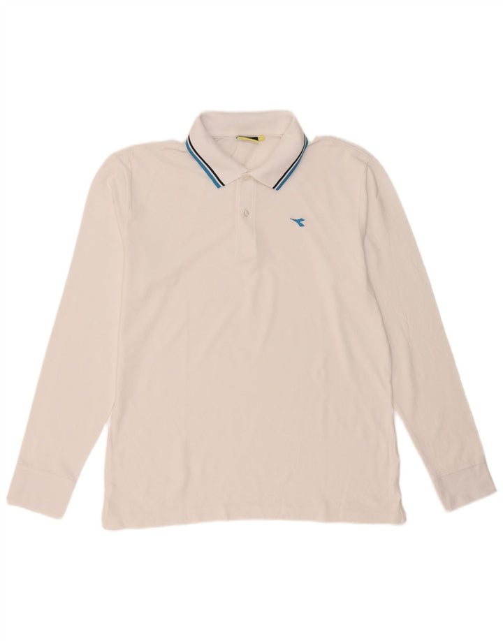 Diadora Polo à manches longues pour hommes XL Blanc