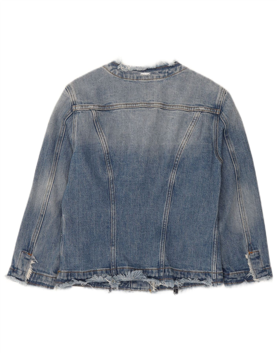 Liu Jo Veste en jean courte pour femme UK 8 Small Bleu Coton