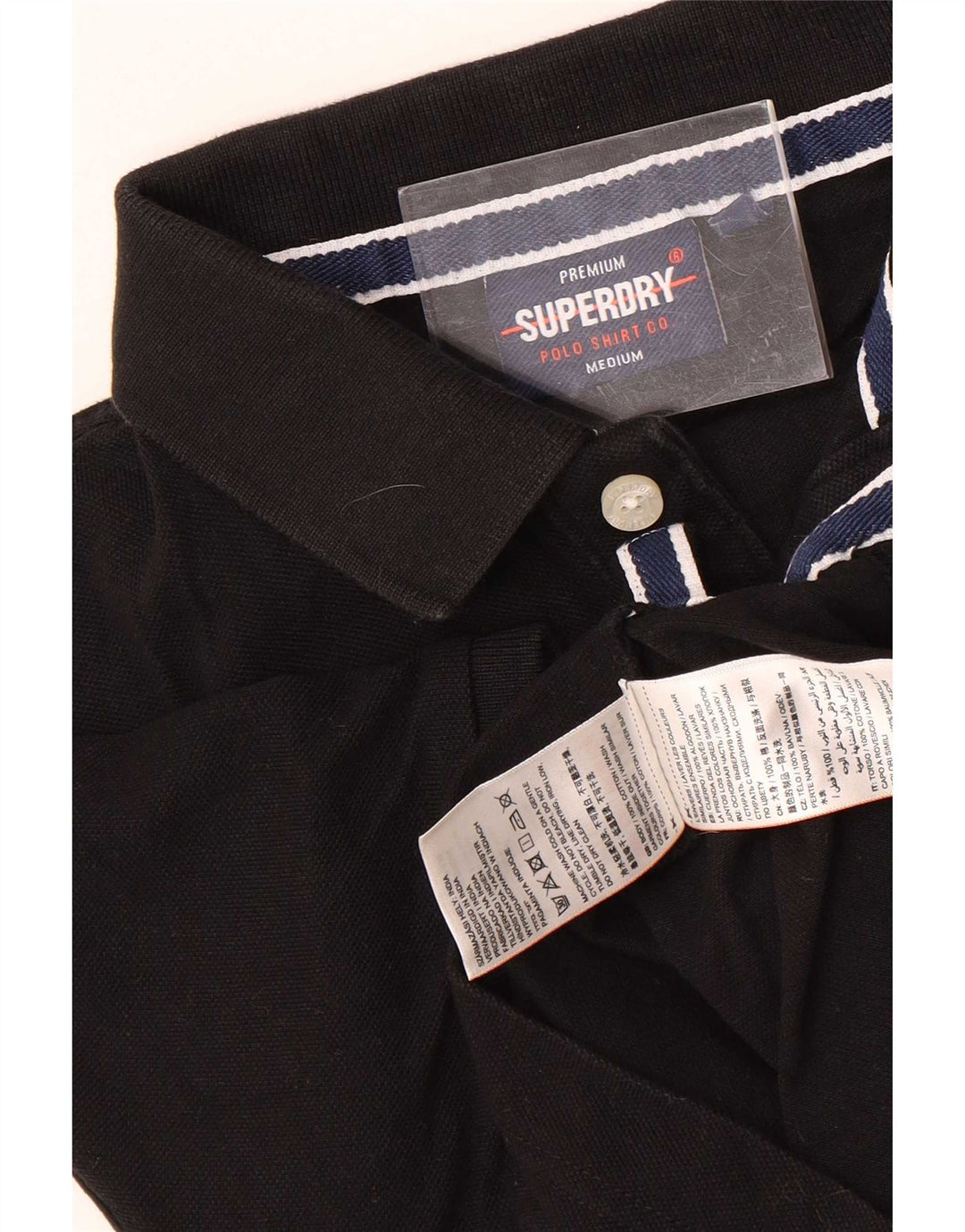 Superdry Polo Homme Coton Noir Moyen