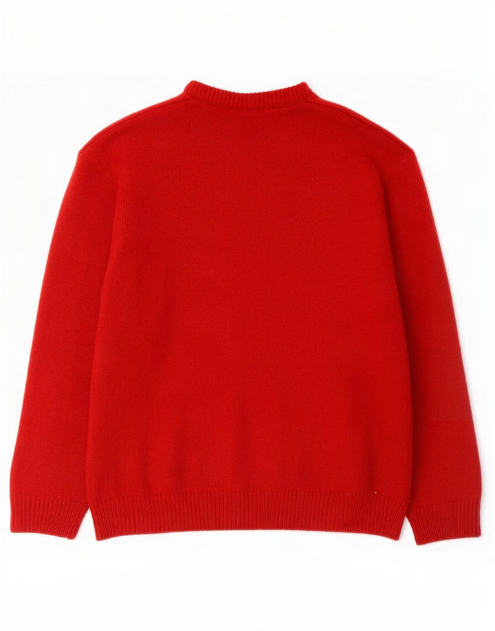 Hugo Boss Pull ras du cou pour homme EU 52 Grande laine rouge