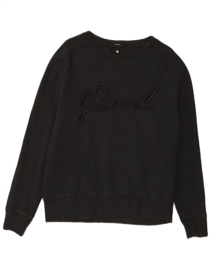 DIESEL Sweat-shirt graphique pour hommes, petit, noir