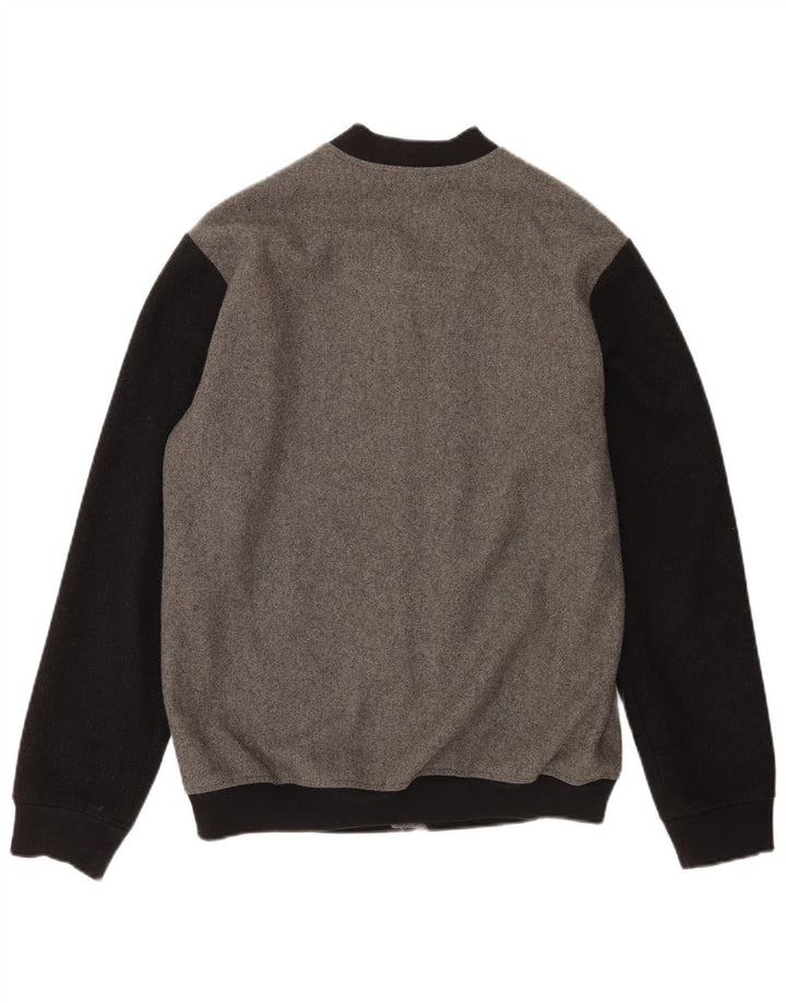 Gianni Lupo Veste Bomber Homme UK 40 Grande Laine Colorblock Gris