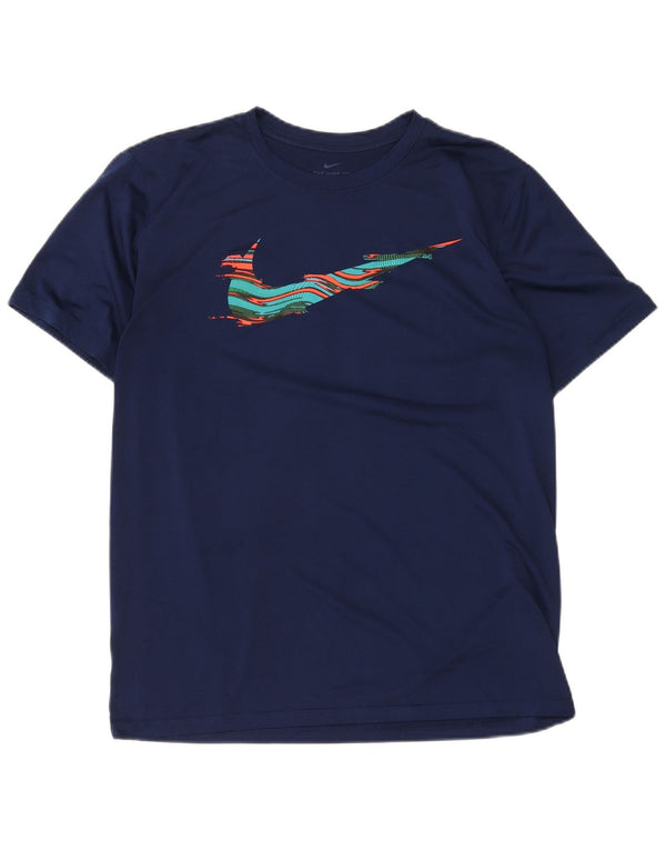 Nike Hommes Dri Fit Graphic T-Shirt Haut Large Bleu Marine