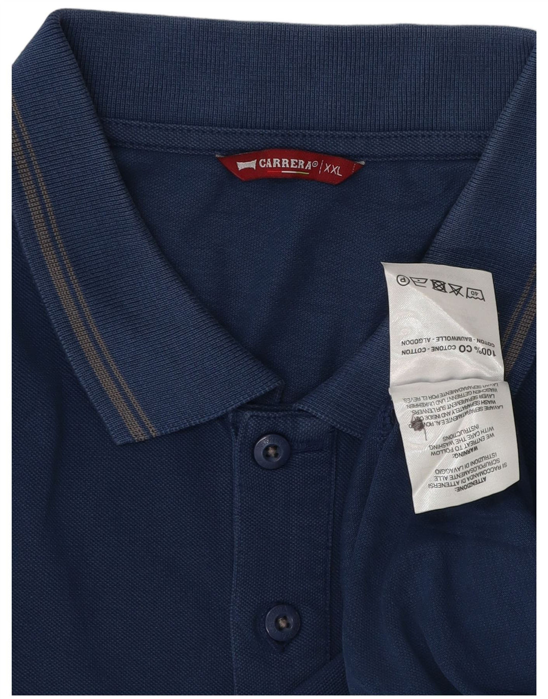Carrera Polo Homme 2XL Bleu Coton