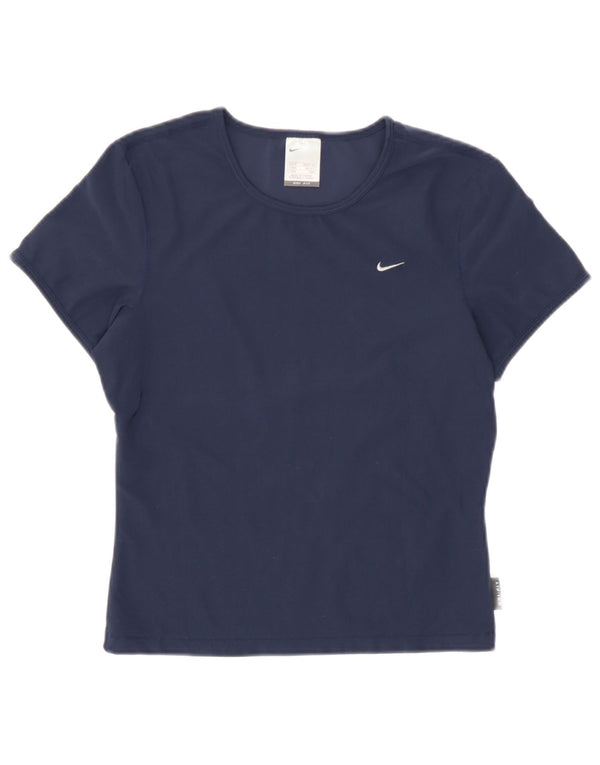 Nike T-shirt Dri Fit pour femme UK 10/12 Bleu marine moyen Polyester