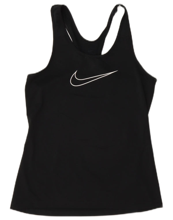Nike Womens Dri Fit Graphic Débardeur UK 10 Petit Noir Polyester