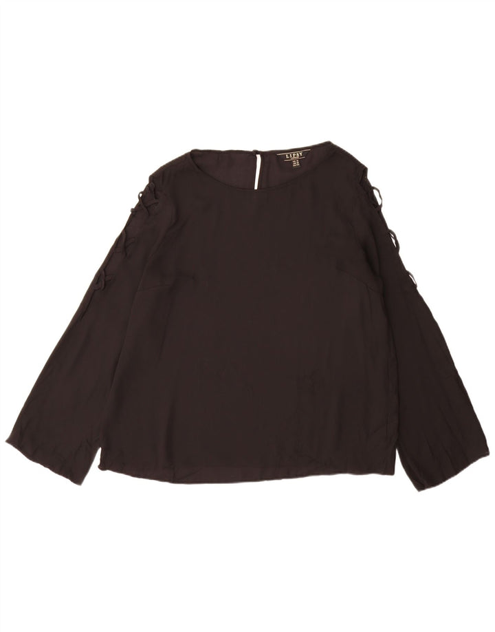 Lipsy Chemisier à manches longues pour femme UK 46 Large Noir Polyester