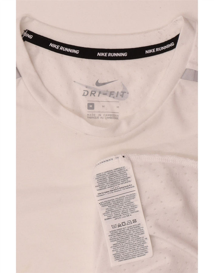 Nike Hommes Dri Fit Graphic T-Shirt Top Blanc Moyen Polyester