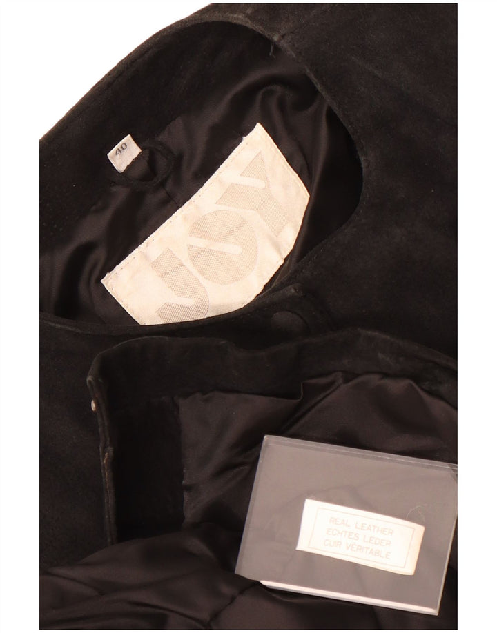 Joy Veste courte en daim pour femme EU 40 Cuir noir moyen