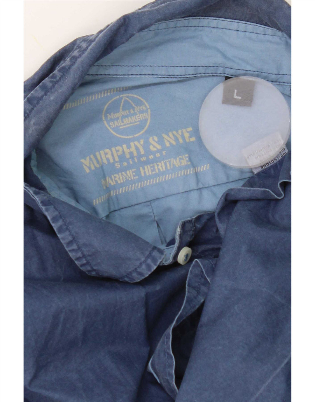 Murphy & Nye Chemise Marine Heritage pour homme en coton bleu marine Taille L