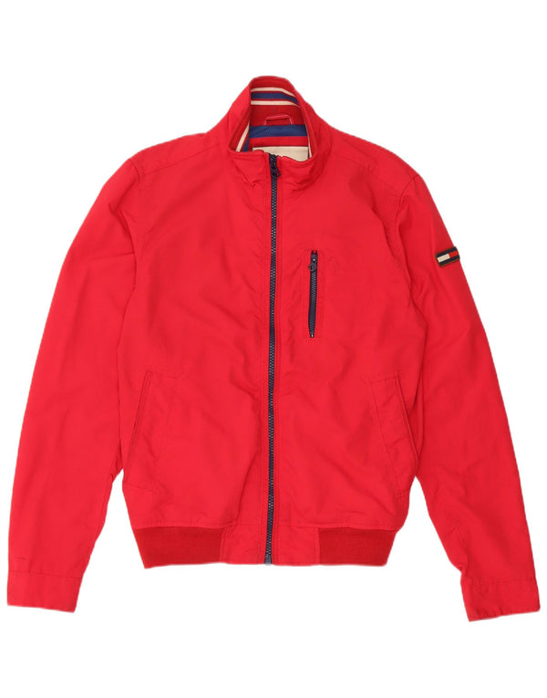 Tommy Hilfiger Veste Bomber Homme UK 36 Petit Nylon Rouge