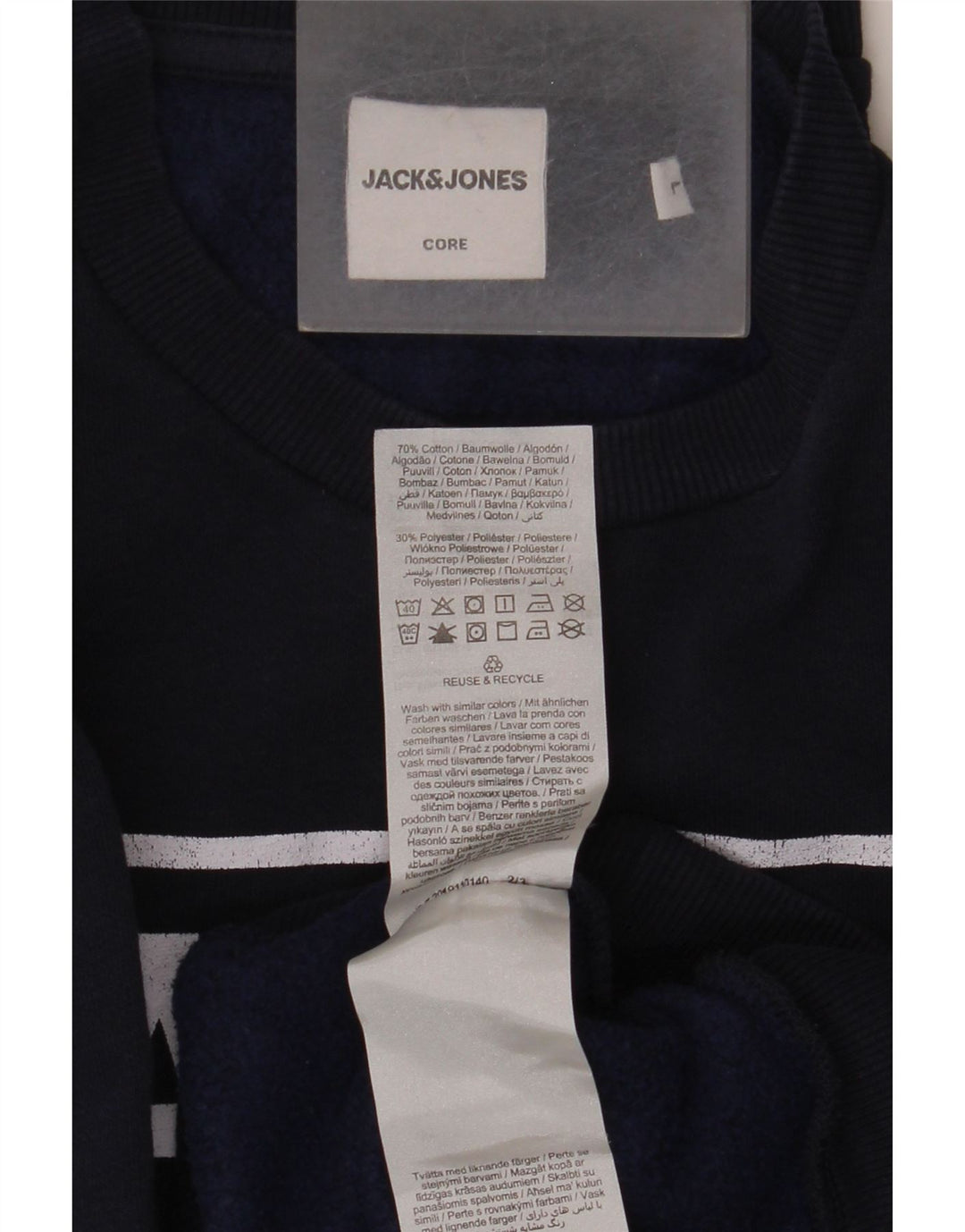 Jack & Jones Sweat-shirt graphique pour homme en coton bleu marine Taille L