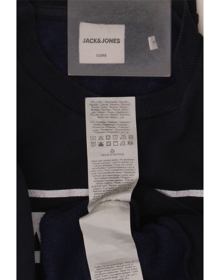 Jack & Jones Sweat-shirt graphique pour homme en coton bleu marine Taille L