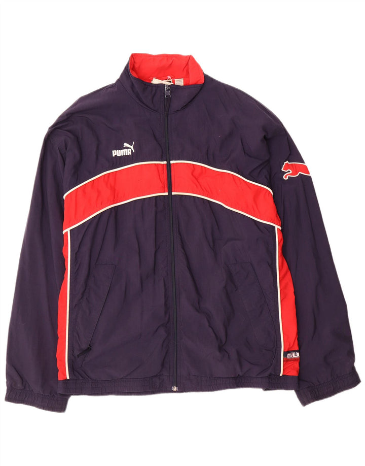 Puma Veste de survêtement pour homme Taille L Bleu marine Colourblock