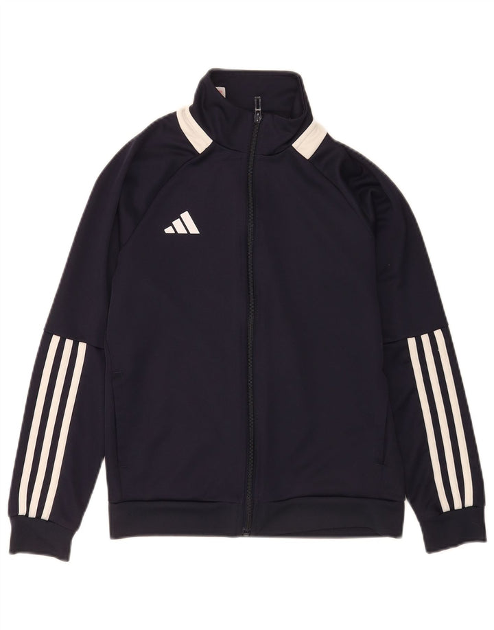 Veste de survêtement Adidas Garçon 11-12 ans Bleu Marine Polyester