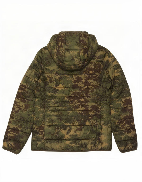 Abercrombie & Fitch Veste rembourrée à capuche pour homme UK 38 Medium Kaki Camouflage