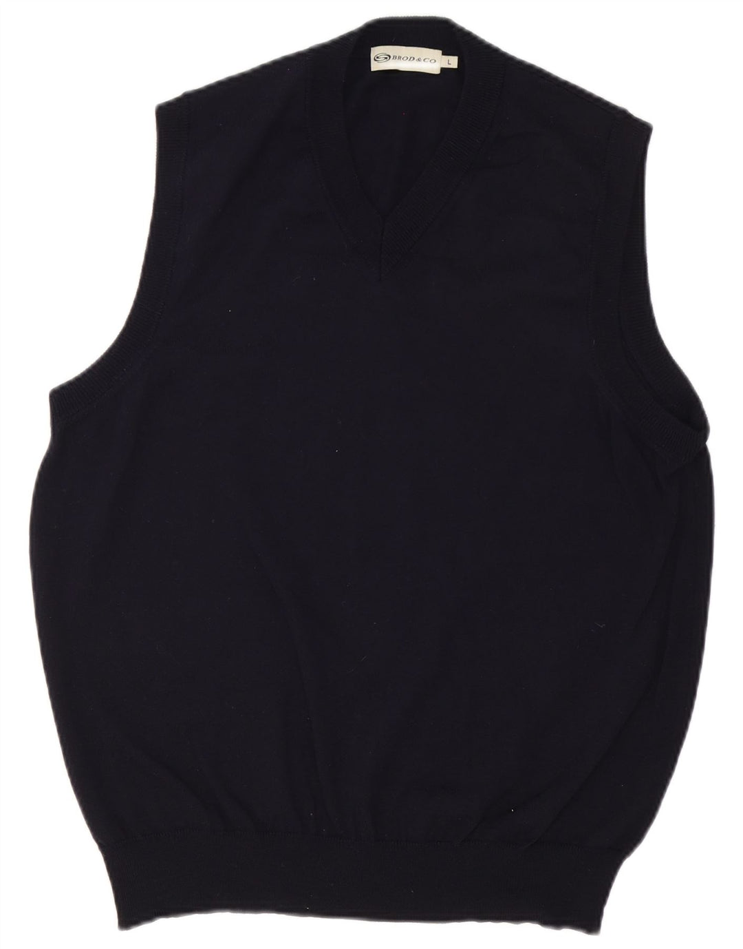 vintage Mens Vest Tank Top Grand Bleu Marine Polyacrylique