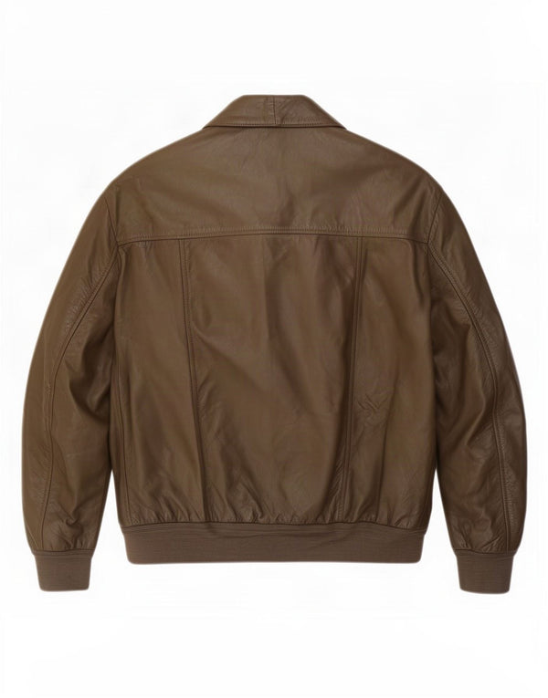 veste en cuir bomber homme vintage UK 42 XL Kaki