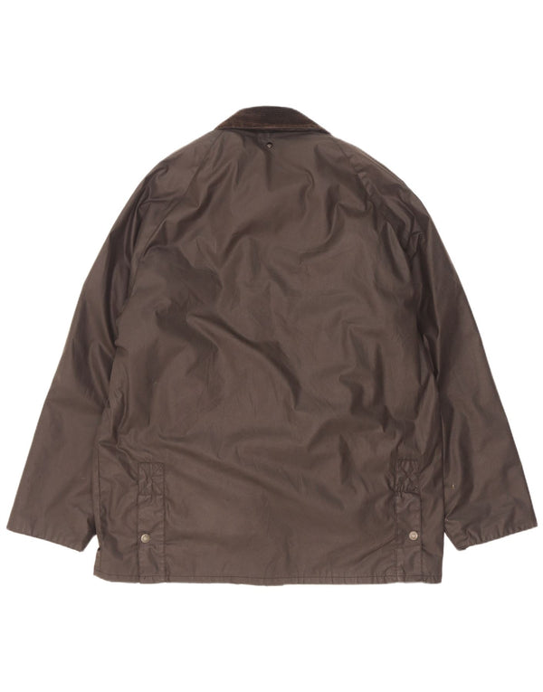 vintage Mens Sherpa Veste en coton ciré UK 38 Acrylique noir moyen
