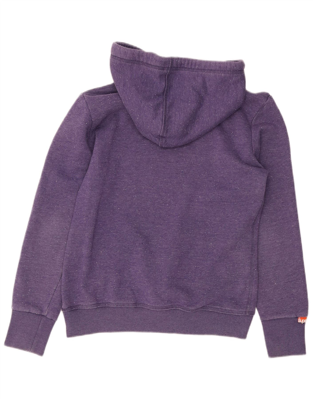 SUPERDRY Pull à capuche graphique pour femme UK 14 Large Violet Coton