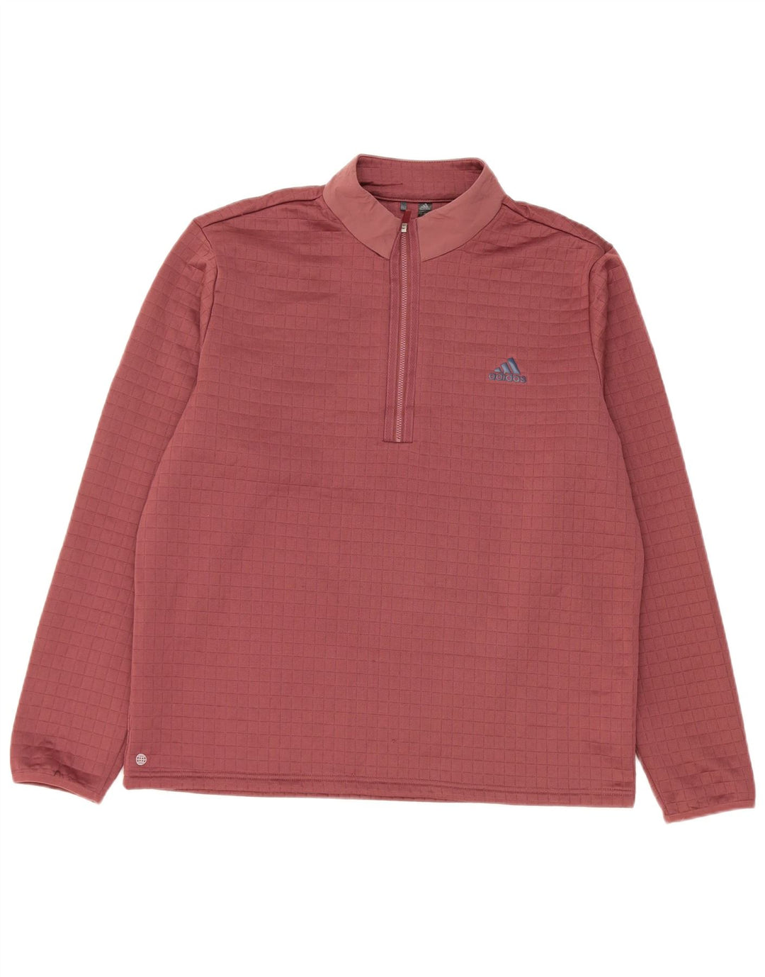 Adidas Haut de survêtement à col zippé pour homme Grand polyester bordeaux