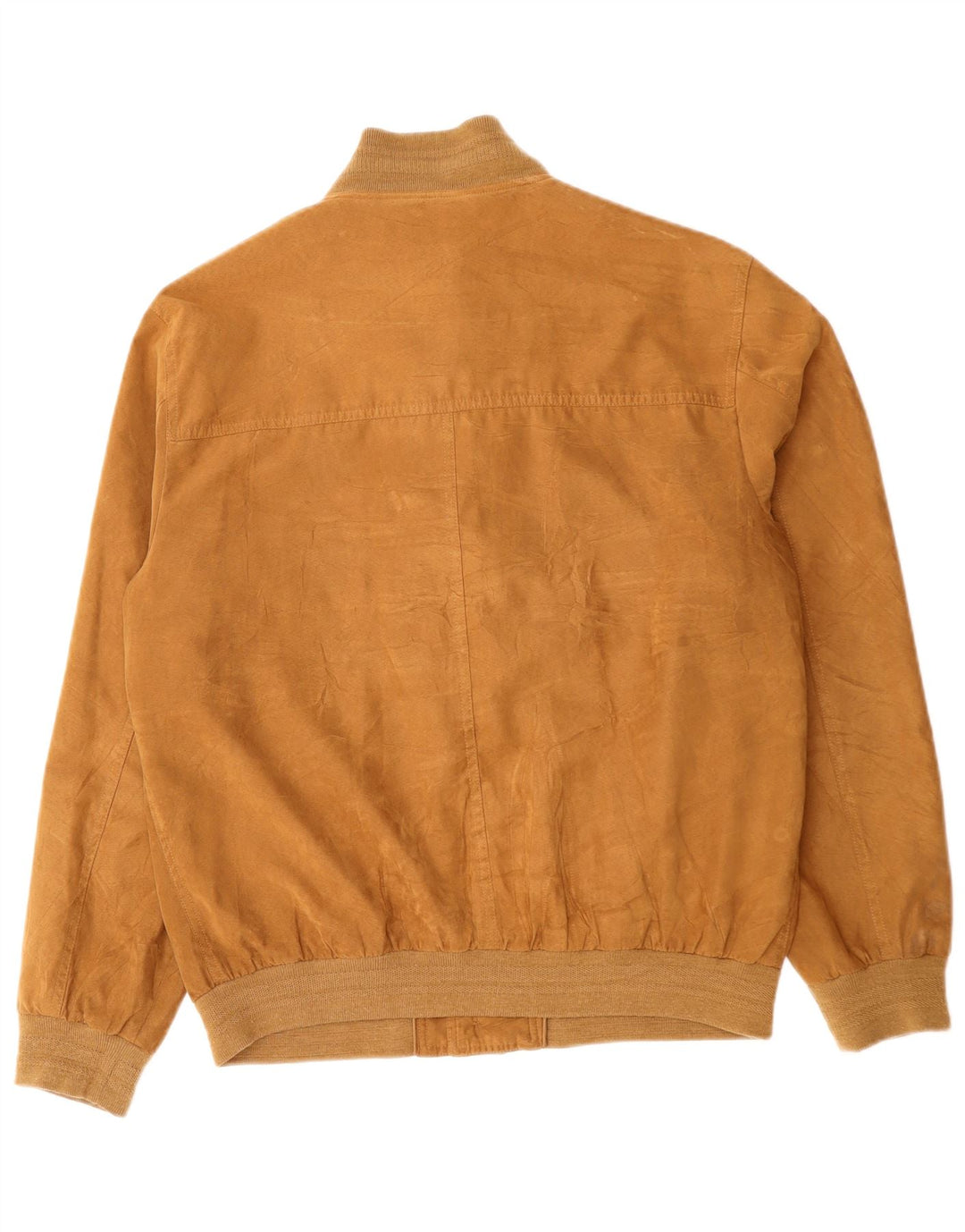 vintage Mens Bomber Jacket UK 40 Grand Marron Polyester