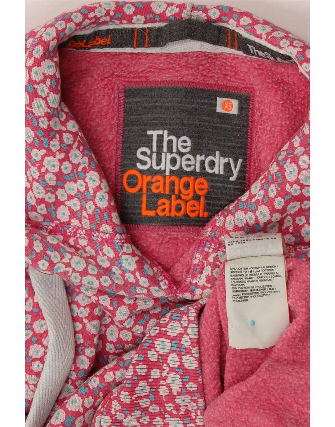 SUPERDRY Pull à capuche pour femme UK 6 XS Rose Floral Coton