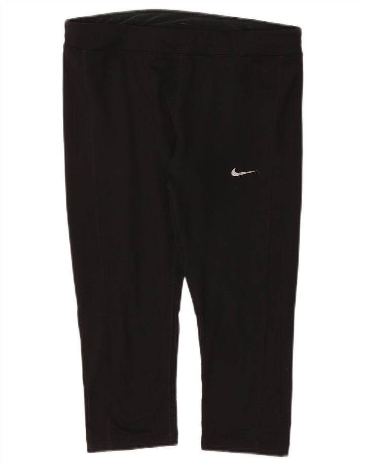 NIKE Legging Capri Dri Fit pour femme UK 12 Polyester noir moyen