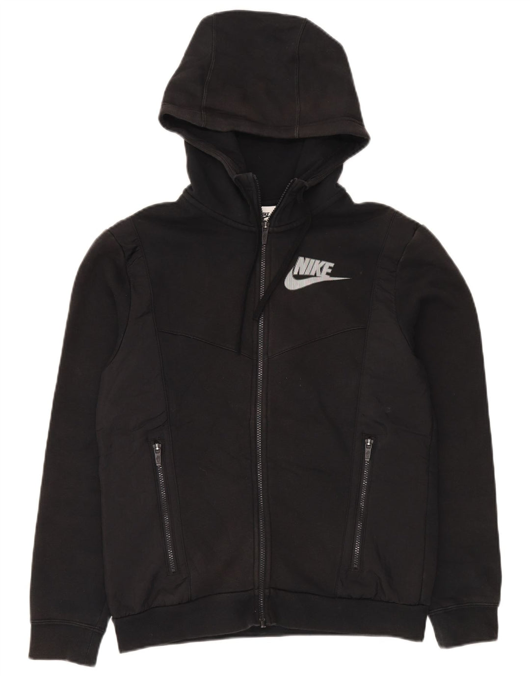 Nike Pull à capuche zippé pour homme Petit coton noir