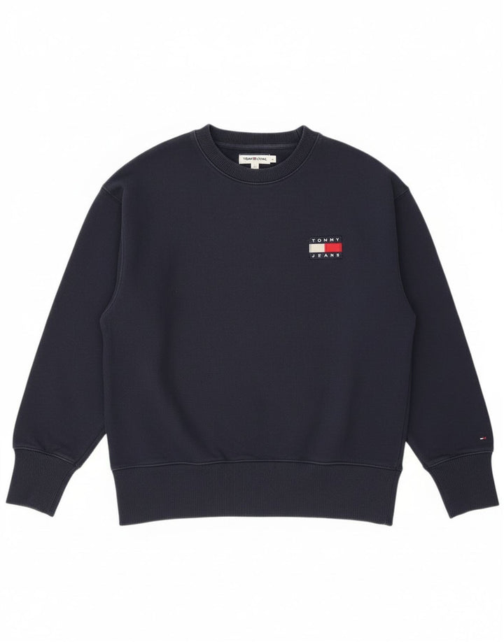 Tommy Hilfiger Sweat-shirt pour homme en coton bleu marine Small