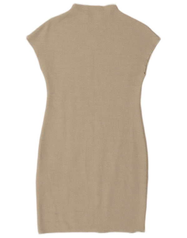Zara Robe fourreau pour femme UK 44 Large Viscose Beige