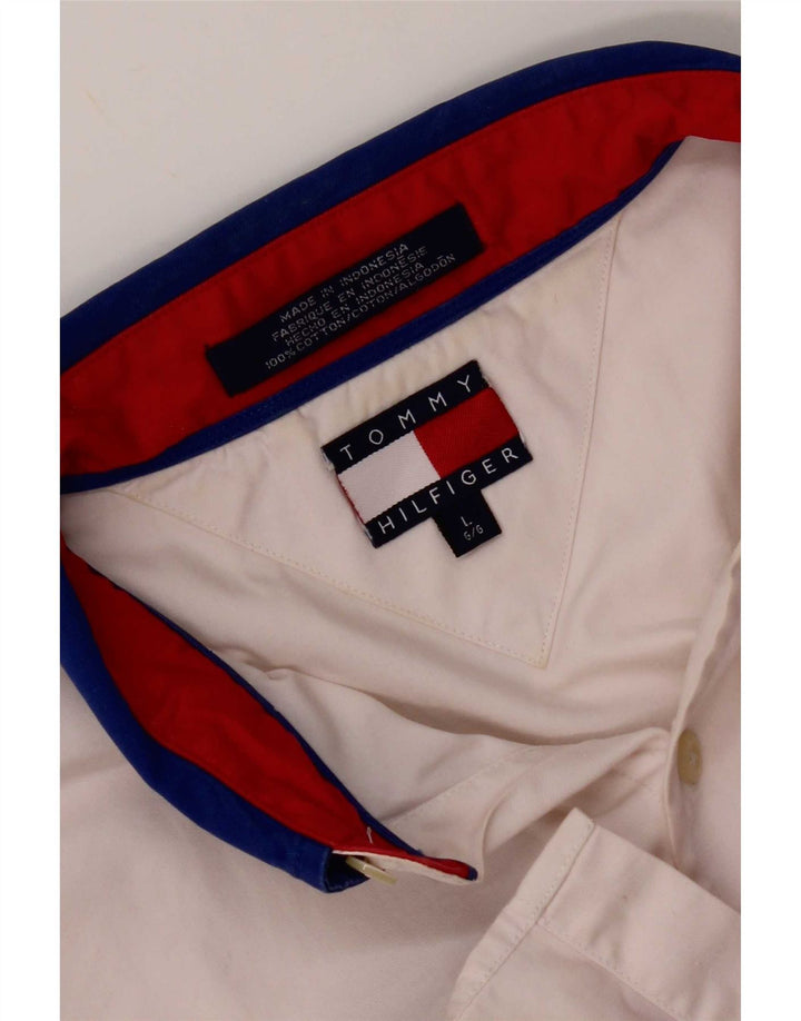 Tommy Hilfiger Chemise Homme Large Blanc Colorblock Coton