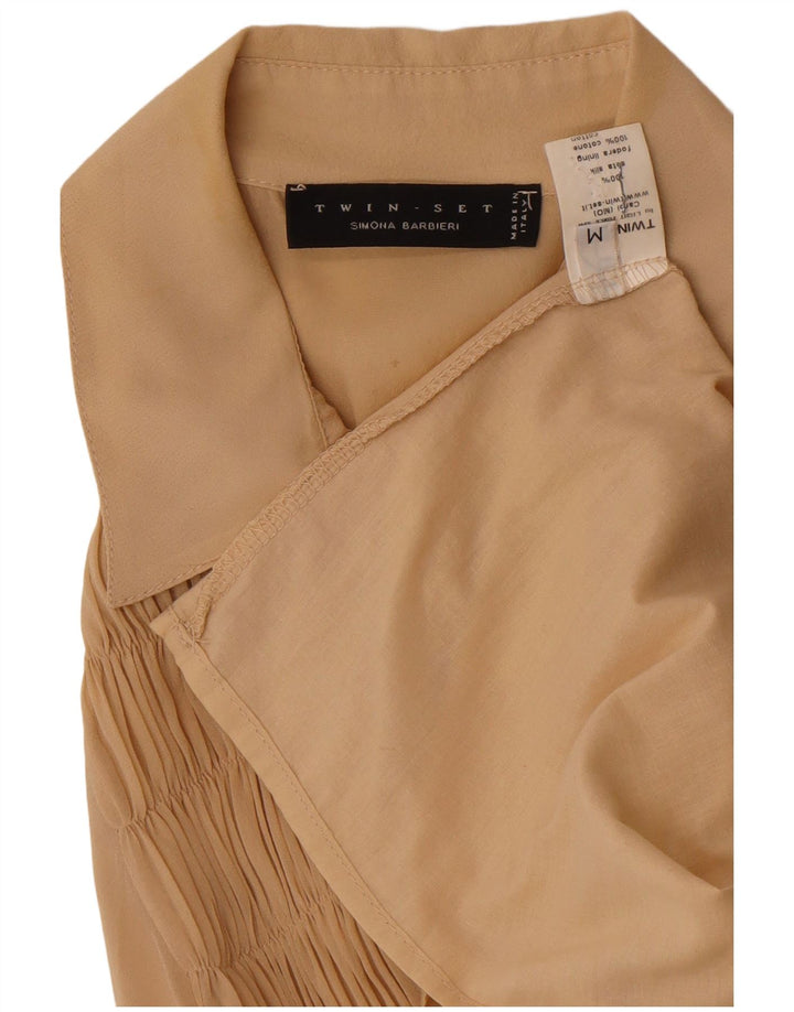 Simona Barbieri Robe trapèze Twin-Set pour femme UK 12 Soie beige moyen