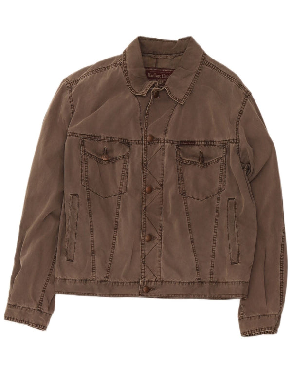 Marlboro Classics Veste Bomber Homme UK 38 Coton Marron Moyen