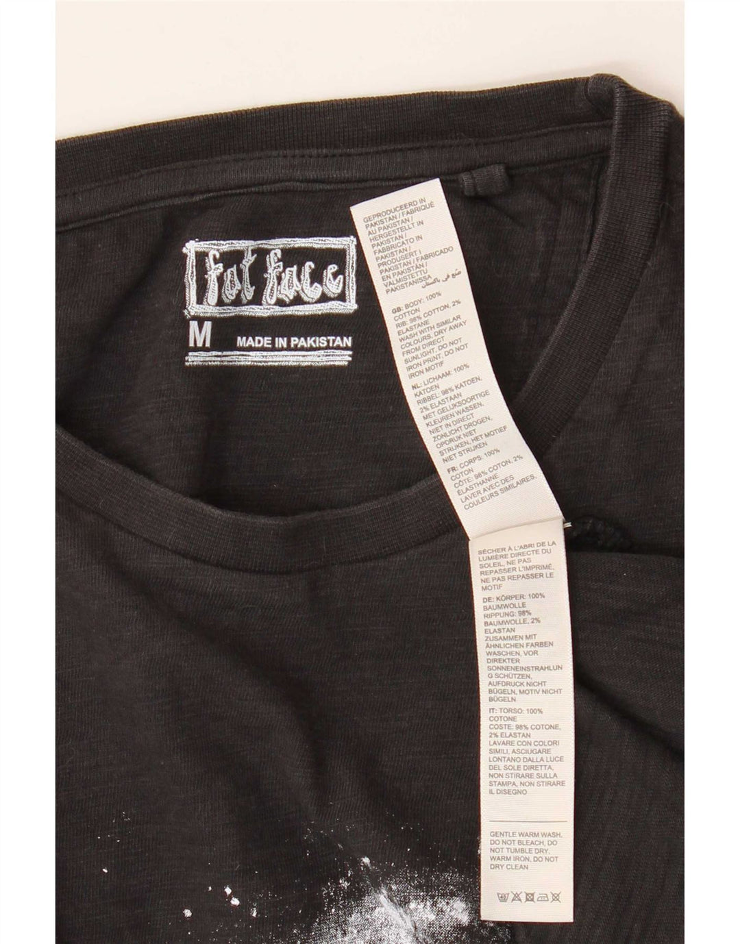 Fat Face T-Shirt Graphique Homme Noir Moyen Coton