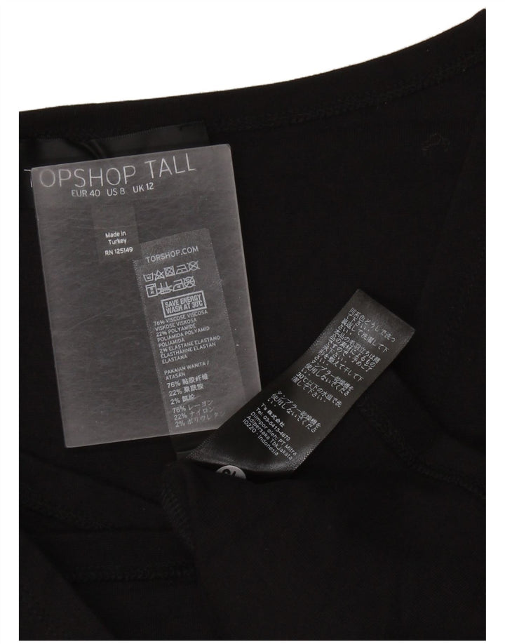 Topshop Robe moulante haute pour femme UK 42 en viscose noire moyenne