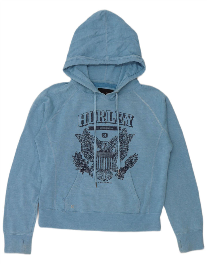 HURLEY Pull à capuche California Graphic pour femme UK 14 Bleu moyen Polyester
