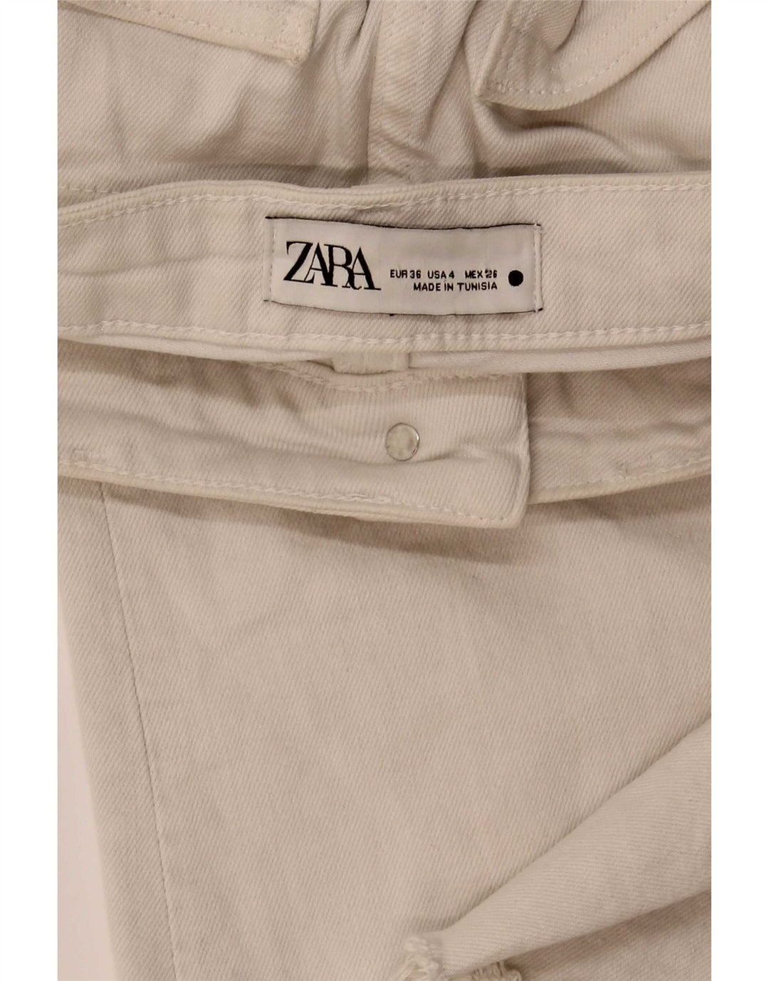 Zara Jean Bootcut Femme EU 36 XS W26 L28 Blanc Cassé
