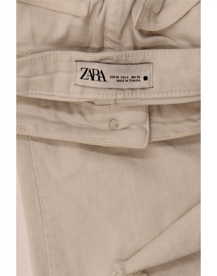 Zara Jean Bootcut Femme EU 36 XS W26 L28 Blanc Cassé
